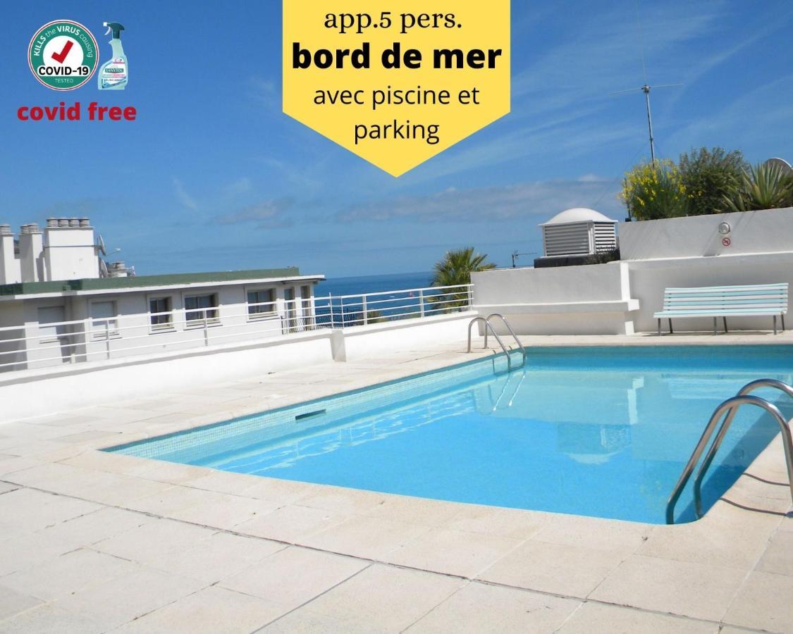 App Le Rocazur Avec Piscine Et Parking En Bord De Mer A 500M Du Centre Ville Menton Eksteriør billede